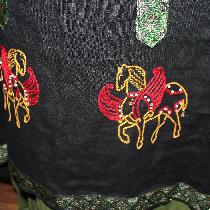 embroidery close up on Byzantine dress