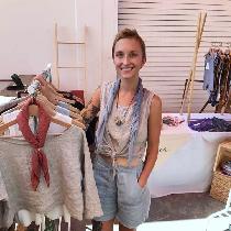 All handmade outfit, IL019 Meadow shorts, IL019 Mix Natural tie front top, Bandana scarf is IL02...