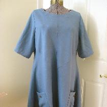 Slow sewn dress. All seams are serged. It is neatly top stitched. And this it wonderfully comfor...