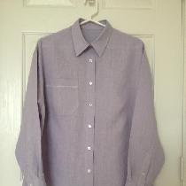 Penelope, Shirt made from silver lilac lightweight...