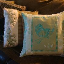 My cushion is made up from scraps and leftovers from other linen projects. I hand paint and then...