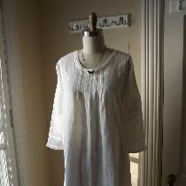 Beth, Vintage Inspired Heirloom White Linen 'N...