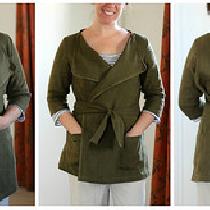 Jacket J from Happy Homemade Sew Chic, a translated from Japanese sewing book. In IL019 Olive, o...