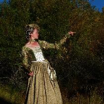 This 1520's German 'Cranach' gown is made from a green and gold linen thrift-store find, and has...