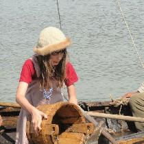Wendy, My daughter bailing the Ursa at Islendin...