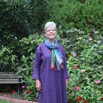Long sleeve purple linen dress
