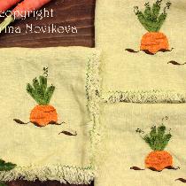 and something to Easter dinner table - napkins with carrot applique