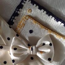 Ella, Silk bow ties with matching Linen pocket...