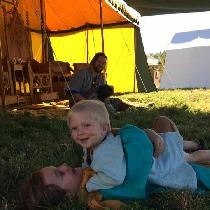 Viking brothers having fun. my sons playing while camping this summer. older sons hood is Autumn...
