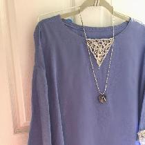 Betty fay, Tunic with handmade lace at cuffs and ne...