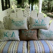 , Custom made pillows using 100% linen.