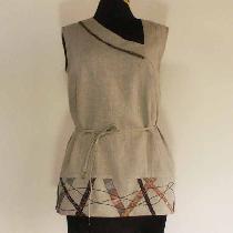 Claranne, Sleeveless tunic with asymmetrical neckl...