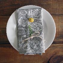 Morgana, Veggie pattern napkins screen printed by...