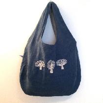 Amy, reversible linen bag with hand embroider...