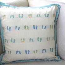 , Great flip top fabric throw pillow piped...