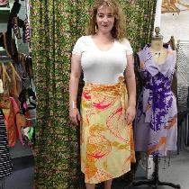 Karin, Linen wrap skirt. Hand dyed with marigol...