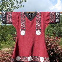Swordfighting tunic made with 4C22 Linen, trimmed with IL019 Linen, and extensively decorated wi...