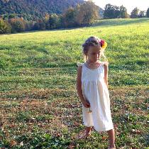 Zoe, Simple Linen Flower Girl Dress with hand...