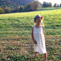 Zoe, Simple Linen Flower Girl Dress with hand...