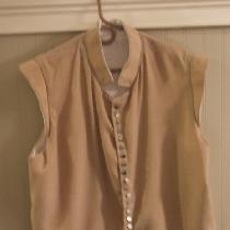 Linen vest, linen lining with pewter buttons.