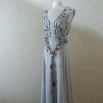 recreation of Margaery Tyrell's wedding gown from HBO's Game of Thrones- made with dove Grey Lin...