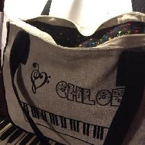 Theresa, PIANO BAG  made with natural and black l...