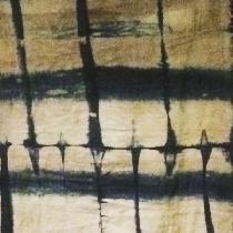 close up of heavy weight linen with indigo dye