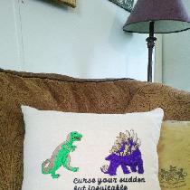 Dianne, Firefly Tribute pillow. Machine embroide...