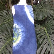 Takako, Indigo Shibori dyed  on bleached linen I...