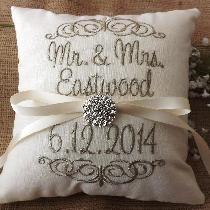 Perfect keepsake for after the wedding.  Use on your bed to remember your special day.
www.etsy...