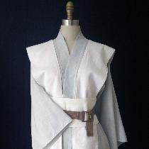This is a commissioned Jedi Over Tunic, Tabard and Obi.Made from mid-weight Dove and Optic White...