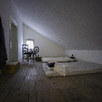 This is the 18th century slave quarters at the Raynham Hall Museum in Oyster Bay, NY. The curtai...