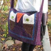 Lorraine, Owl Messenger Bag - Made with 100% linen...
