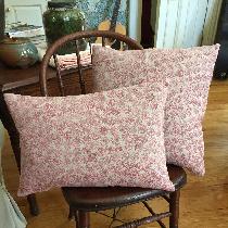 Dana, Hand block printed pillows on natural li...