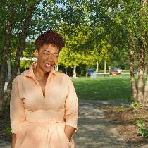 Lesley, 1950's peach linen dress. 