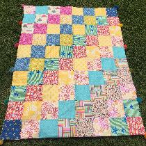 Maxene, Shells n Flowers quilt, back side of qui...